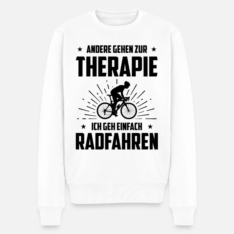 Andere Gehen zur Therapie Ich Gen Einfach Radfahre - Männer Premium Bio Pullover - Weiß