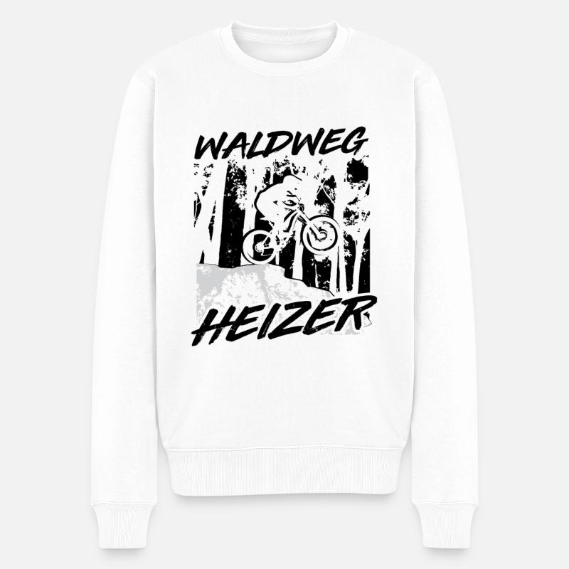 Waldweg Heizer - (f.w) - Männer Premium Bio Pullover - Weiß