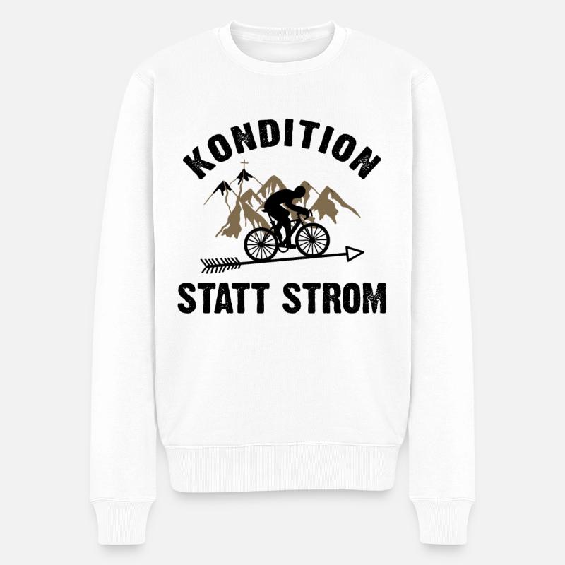 KONDITION STATT STROM - - Männer Premium Bio Pullover - Weiß