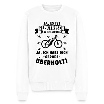 Ist elektrisch - habe dich überholt - - Männer Premium Bio Pullover - Weiß - Vorne - Thijin (182cm)