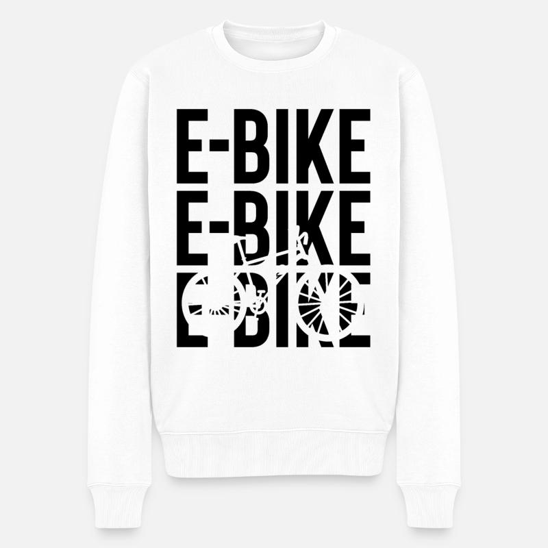 E-Bike - - Männer Premium Bio Pullover - Weiß