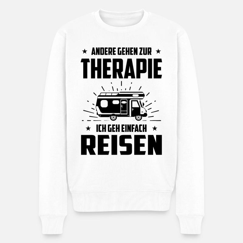 Andere Gehen zur Therapie Ich Gen Einfach Reisen - - Männer Premium Bio Pullover - Weiß