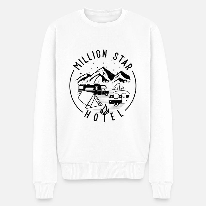 Hôtel Million Star - - Pull Premium bio Homme - blanc