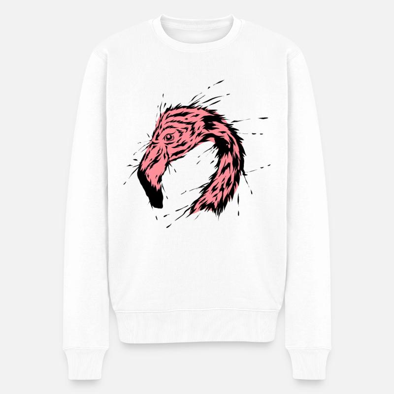 Flamingo - Männer Premium Bio Pullover - Weiß