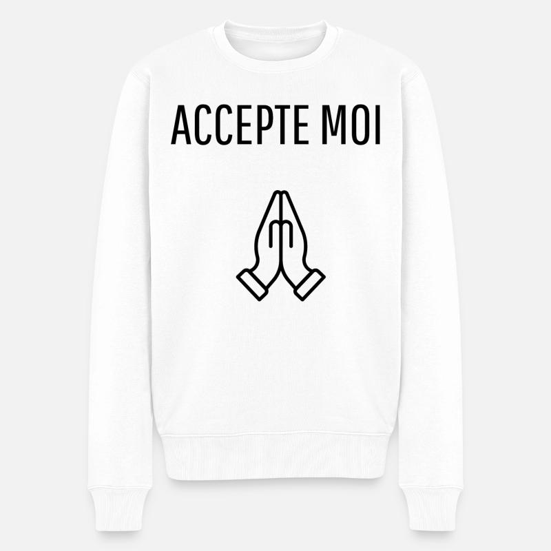 ACCEPTE MOI - Pull Premium bio Homme - blanc