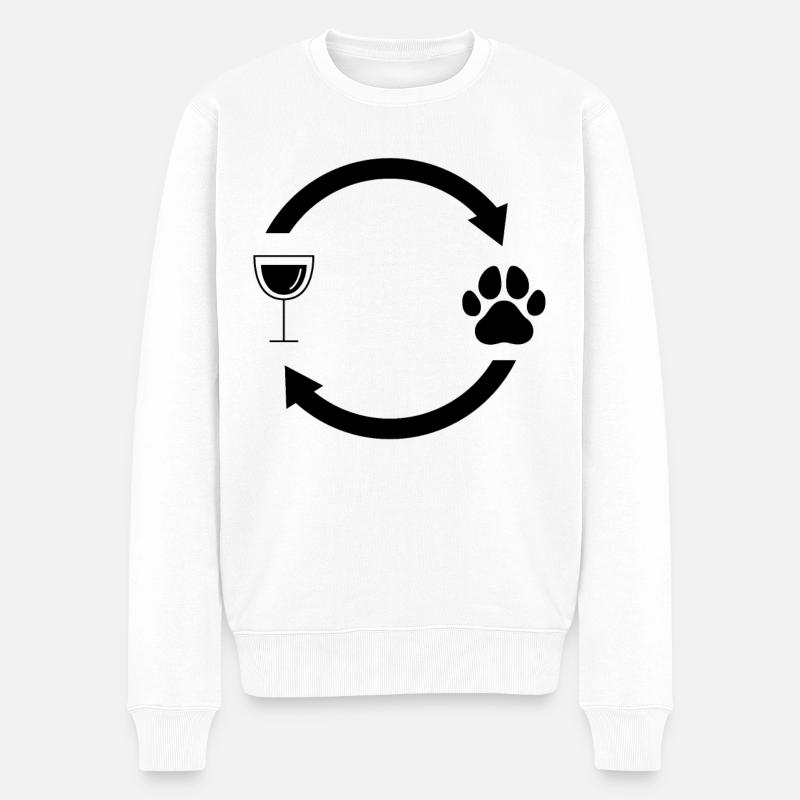 Weinlastenpfeile und Hund 3 - - Männer Premium Bio Pullover - Weiß