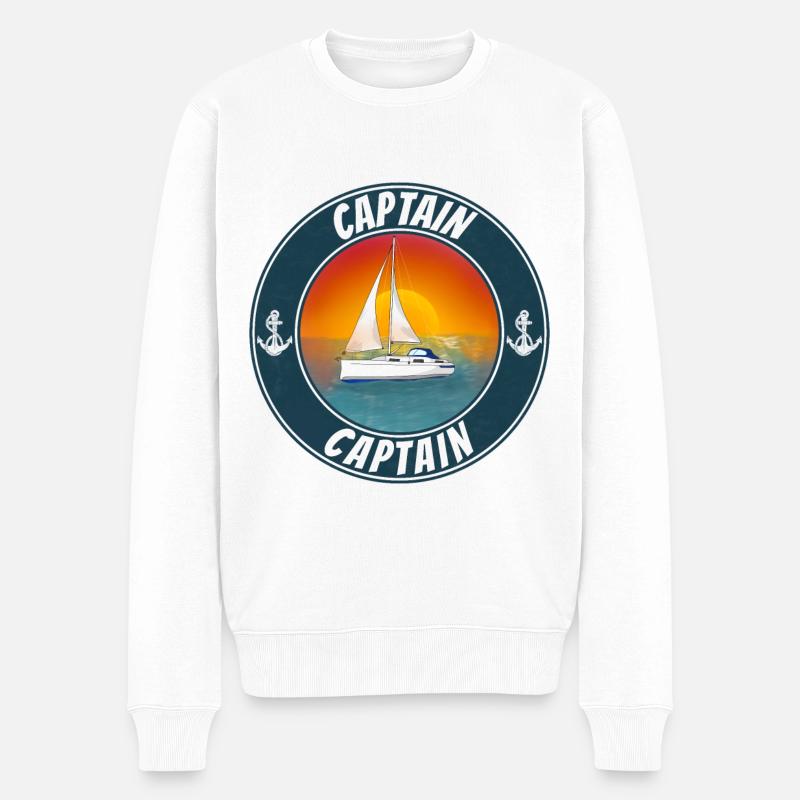 Capitaine Bateau - Pull Premium bio Homme - blanc