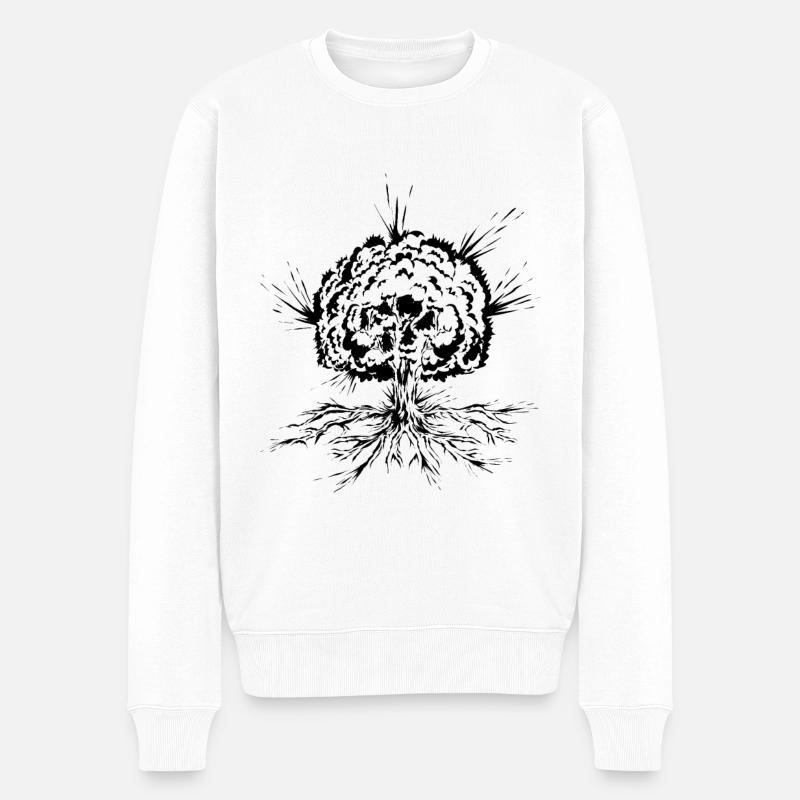 Baum mit Wurzeln - Männer Premium Bio Pullover - Weiß