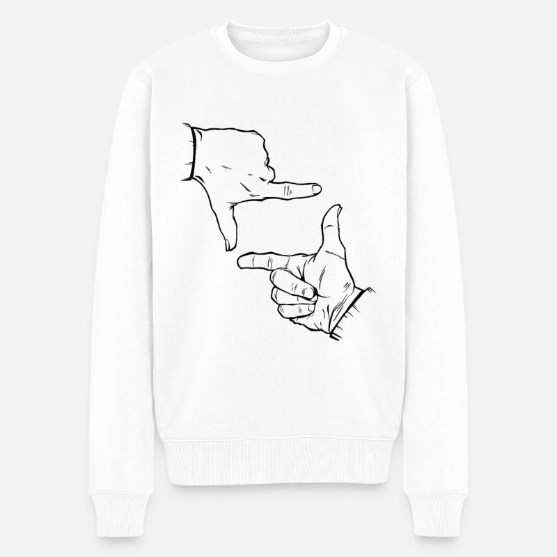 Silhouette du doigt - Pull Premium bio Homme - blanc