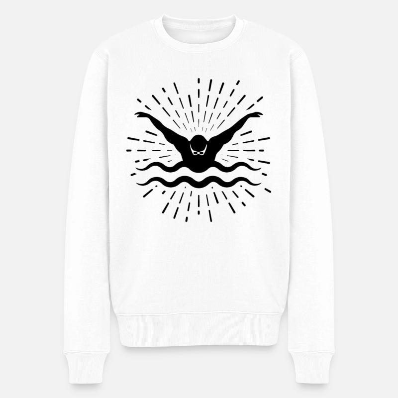 Feux d’artifice et baignade - - Pull Premium bio Homme - blanc