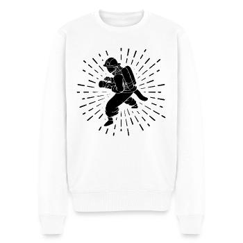 Feux d’artifice et pompiers - - Pull Premium bio Homme - blanc - Devant - Thijin (182cm)
