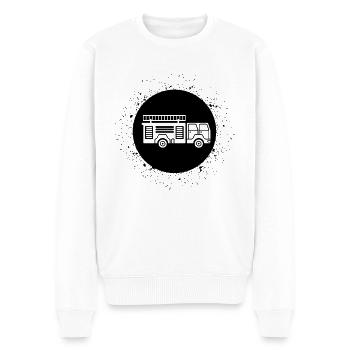 Cercle avec Splash et Pompier - (2) - Pull Premium bio Homme - blanc - Devant - Thijin (182cm)