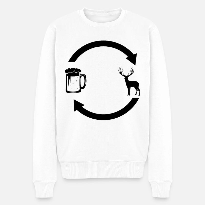 Bierlastenpfeile und Jagd 2 - - Männer Premium Bio Pullover - Weiß
