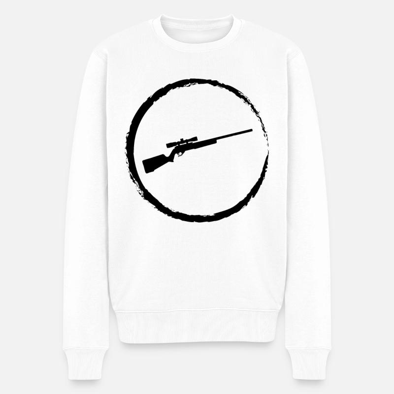 Kreis und Jagd - - Männer Premium Bio Pullover - Weiß
