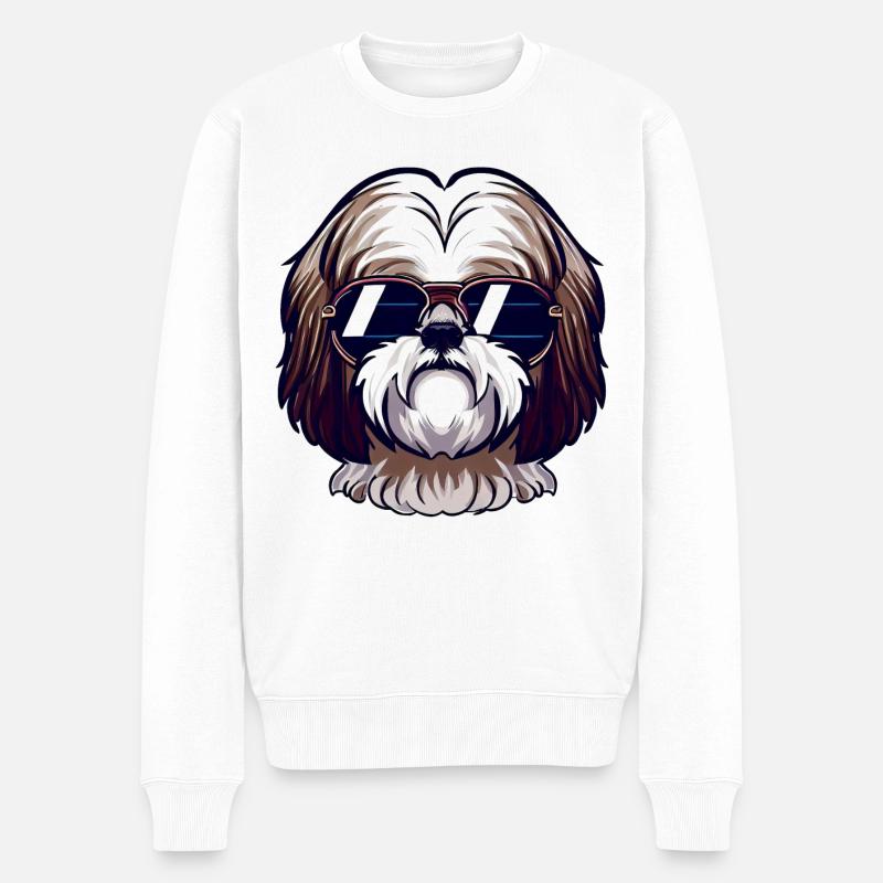 Shih Tzu Le Gand - Pull Premium bio Homme - blanc