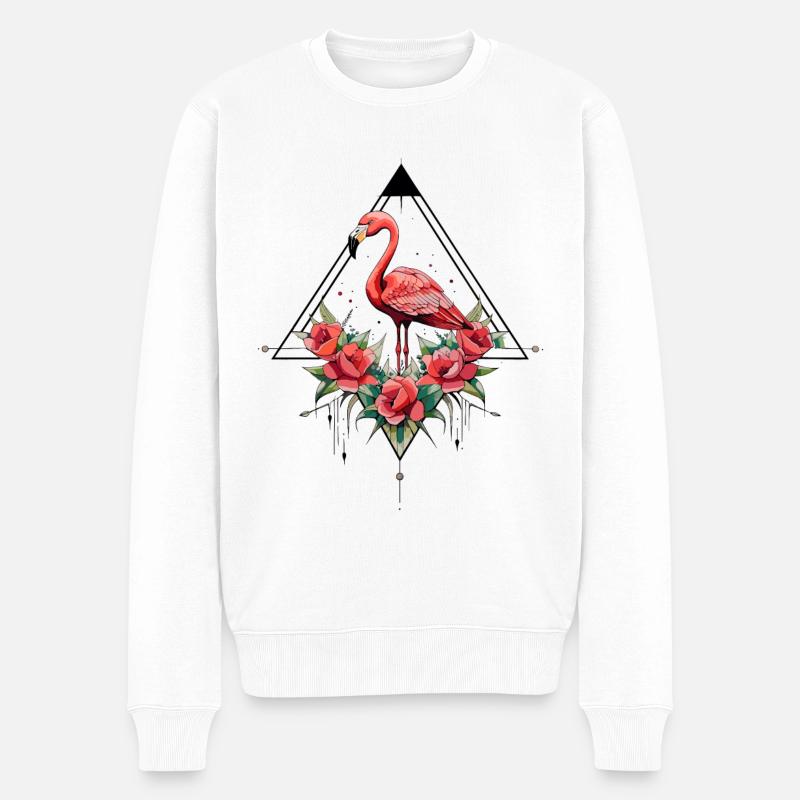 Flamingo - Männer Premium Bio Pullover - Weiß
