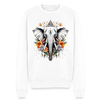 Elefant geometrisch - Männer Premium Bio Pullover - Weiß - Vorne - Thijin (182cm)