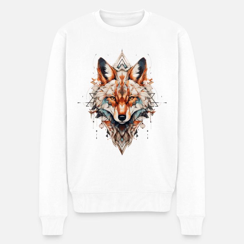 Fuchs - Männer Premium Bio Pullover - Weiß