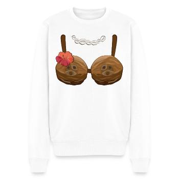 Kokosnuss BH Coconut Bra Kokosnüsse Kostüm Hawaii - Männer Premium Bio Pullover - Weiß - Vorne - Thijin (182cm)