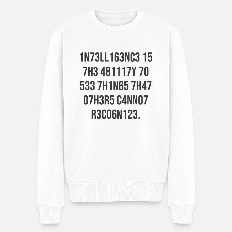 IQ Test * Intelligenz ist die Fähigkeit - Männer Premium Bio Pullover - Weiß