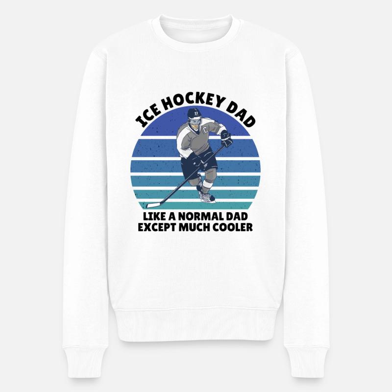 ice hockey dad - Männer Premium Bio Pullover - Weiß