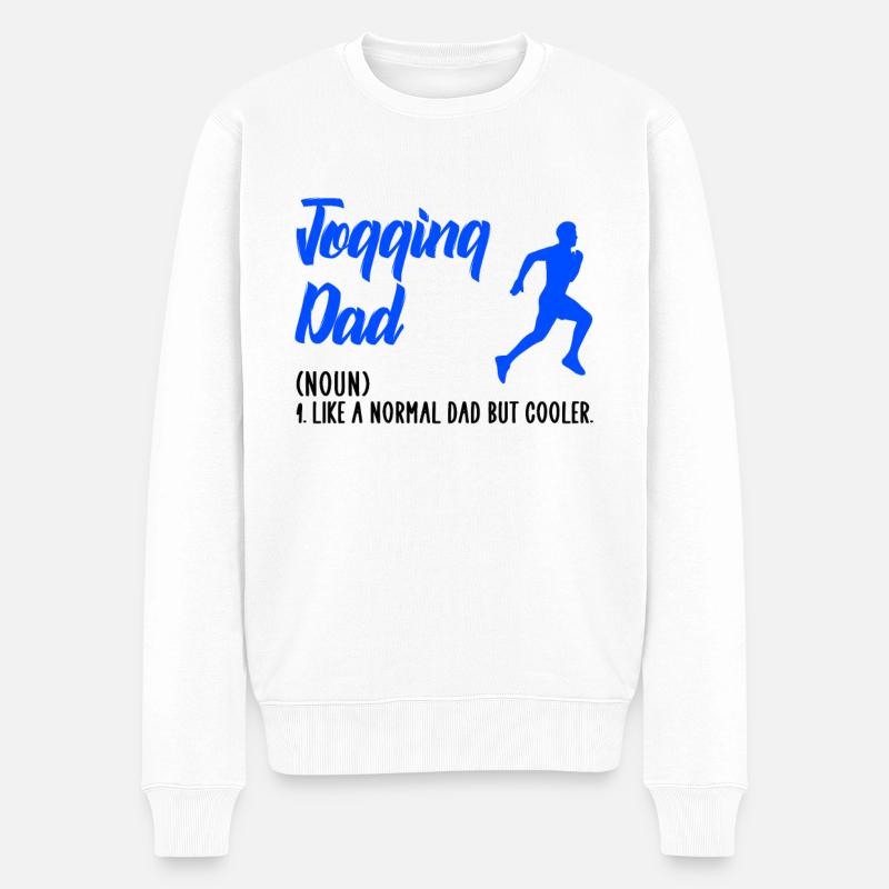 jogging dad - Männer Premium Bio Pullover - Weiß