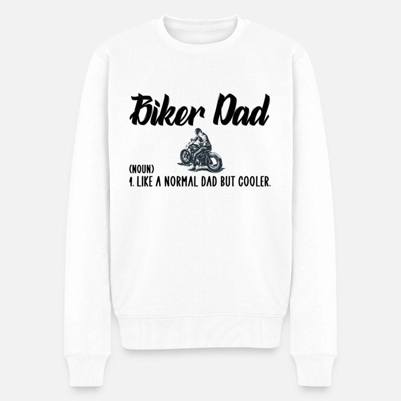 Biker dad - Männer Premium Bio Pullover - Weiß