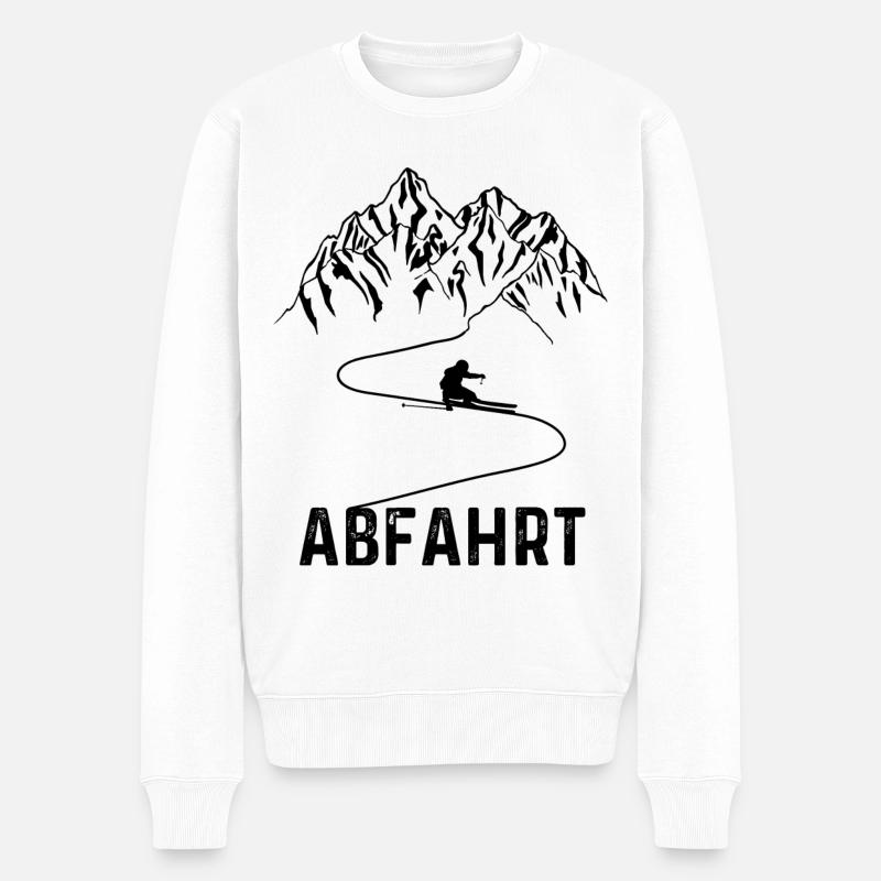Abfahrt. - - Männer Premium Bio Pullover - Weiß