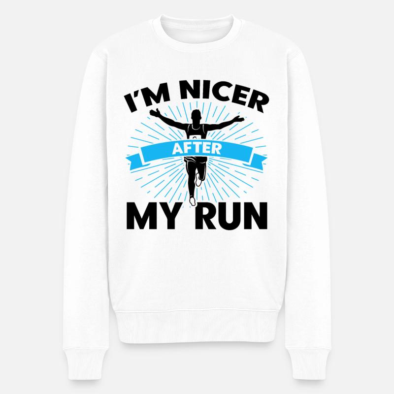Running Runner Jogger Cadeau - Pull Premium bio Homme - blanc