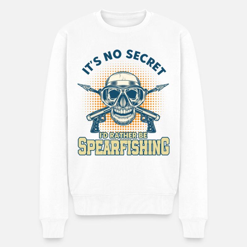 Speerfischen Freitaucher Speerfischer Fischer - Männer Premium Bio Pullover - Weiß