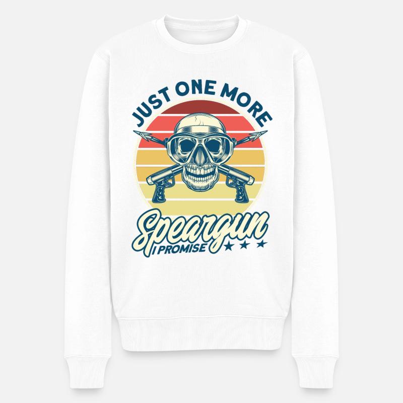 Speerfischen Freitaucher Speerfischer Fischer - Männer Premium Bio Pullover - Weiß