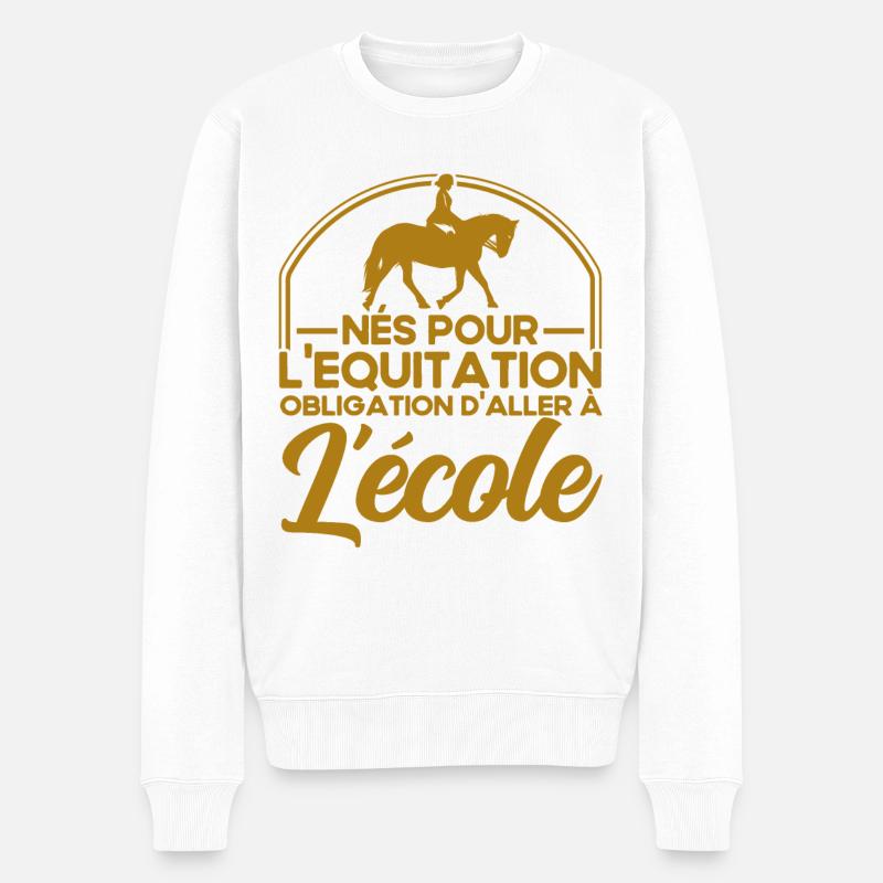 Cadeau de cavalier de cheval - Pull Premium bio Homme - blanc