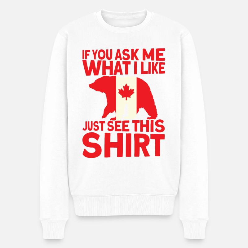 Cadeau du drapeau canadien canadien - Pull Premium bio Homme - blanc
