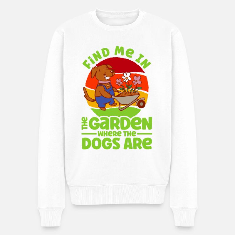 Garten Hunde Hundehalter Geschenk - Männer Premium Bio Pullover - Weiß