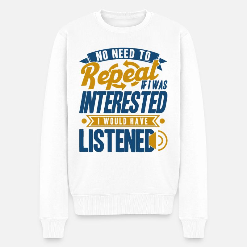 Schwarzer Humor Sarkasmus Ironie Geschenk - Männer Premium Bio Pullover - Weiß
