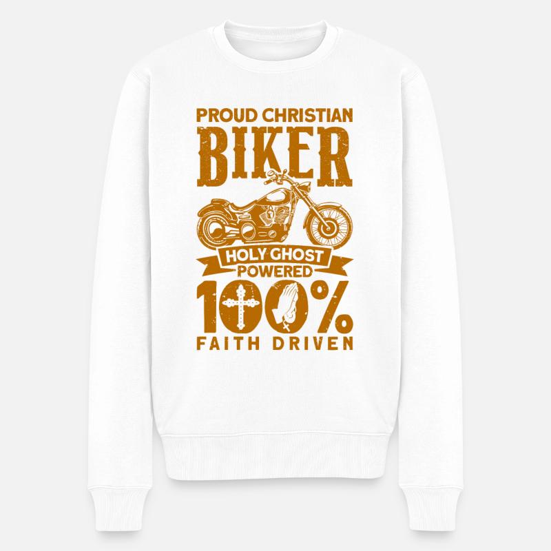 Chopper Christlich Glaube Geschenk - Männer Premium Bio Pullover - Weiß