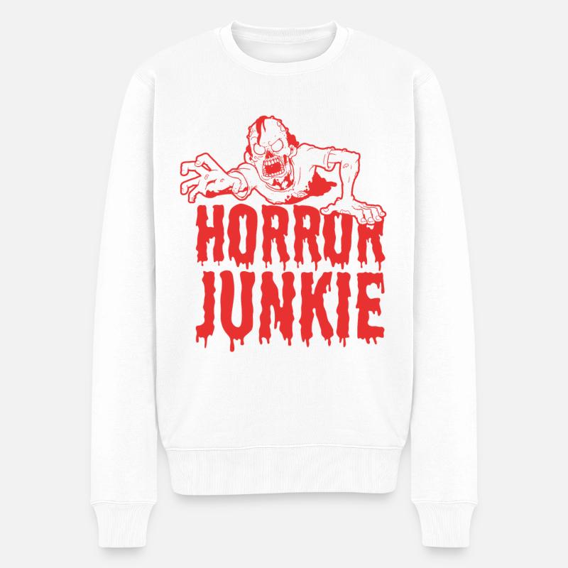 Horrorfilm Horrorfilm Gruselfilm Geschenk - Männer Premium Bio Pullover - Weiß