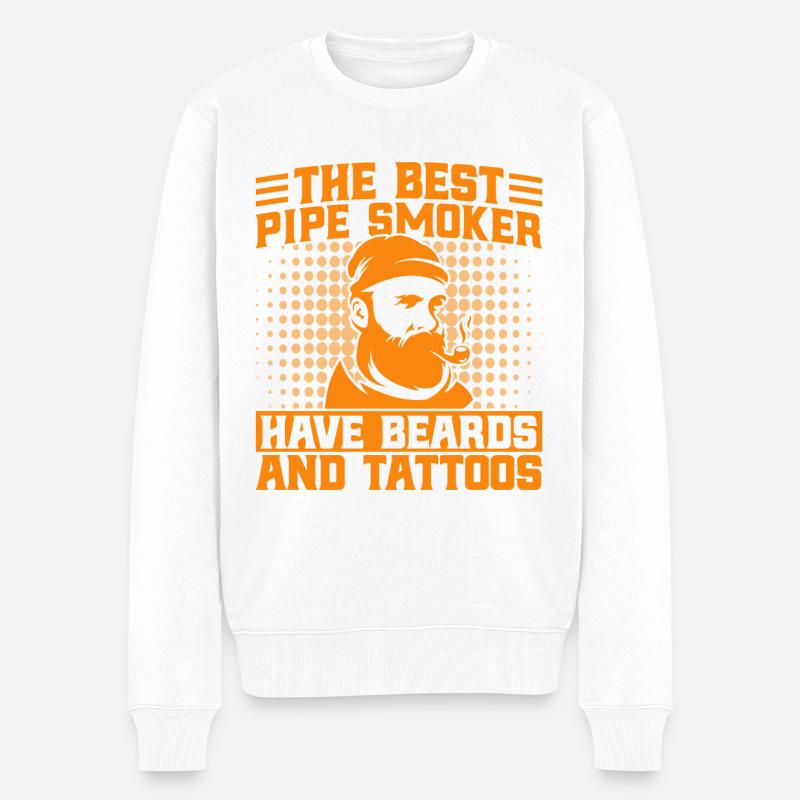 Pfeifenrauchen Pfeifentabak Pfeifen Liebhaber Gesc - Männer Premium Bio Pullover - Weiß