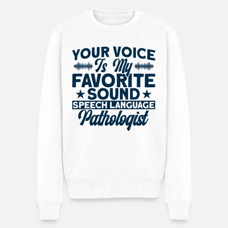 Unterstützung Sprach Logopädie Pathology Monat Log - Männer Premium Bio Pullover - Weiß