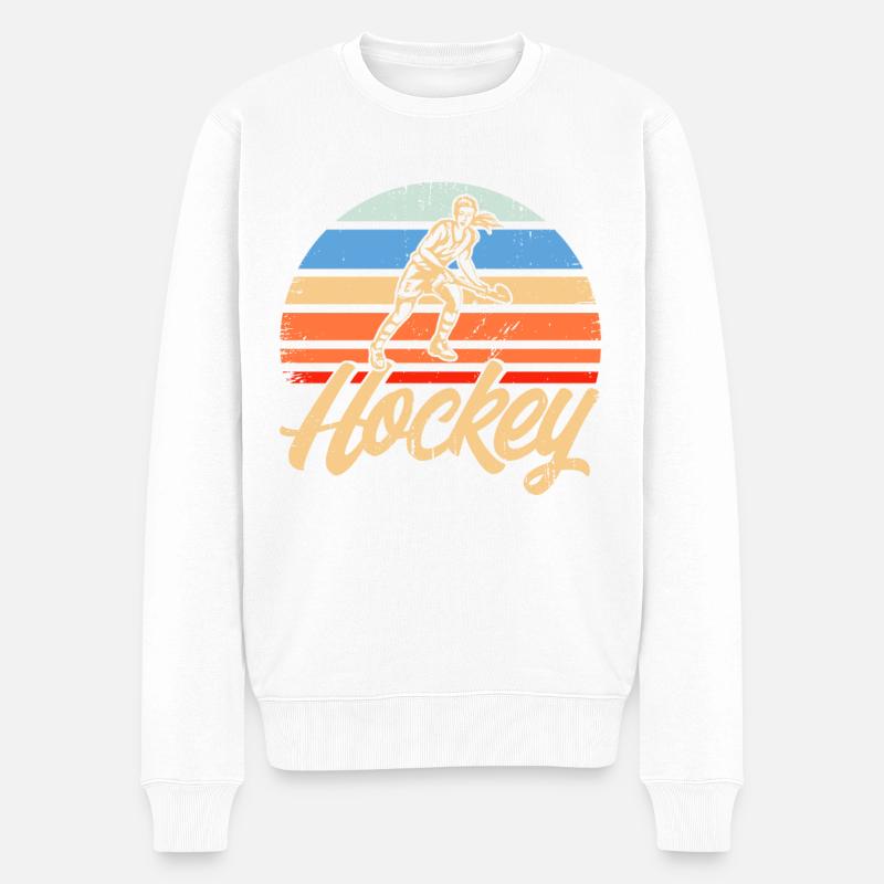 Hockey Feldhockey Geschenk - Männer Premium Bio Pullover - Weiß