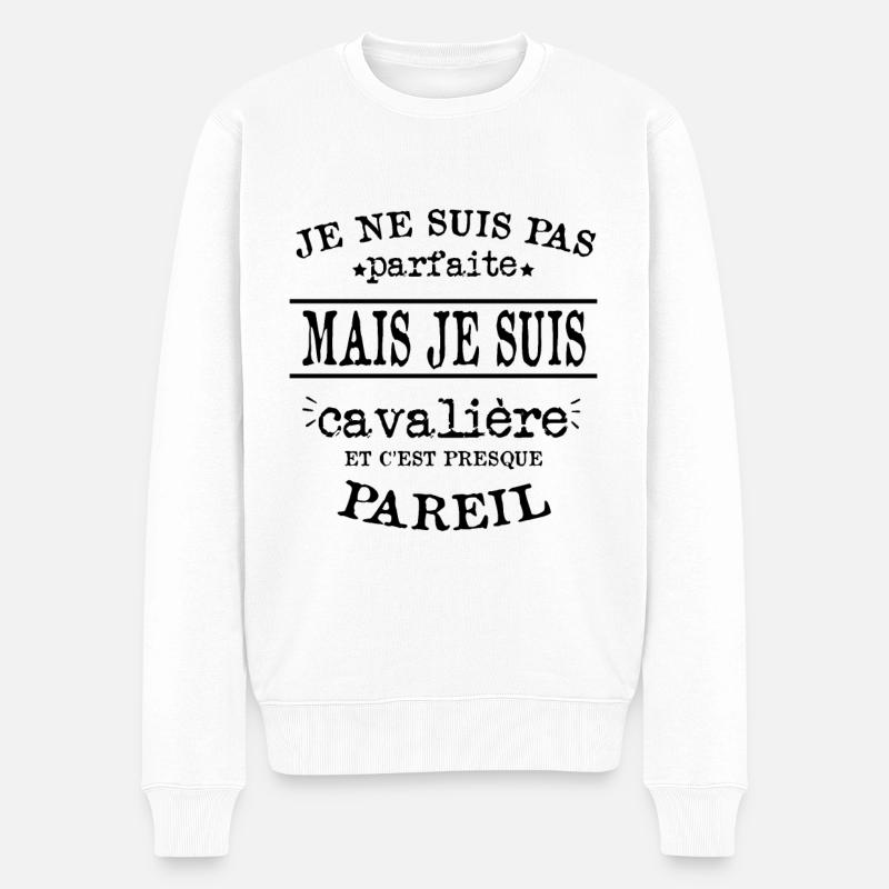 Je Suis Cavalière Parfaite - Pull Premium bio Homme - blanc