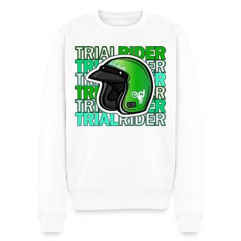 TRIAL RIDER Racing Motorrad Sport Trial Bike - Männer Premium Bio Pullover - Weiß - Vorne - Thijin (182cm)