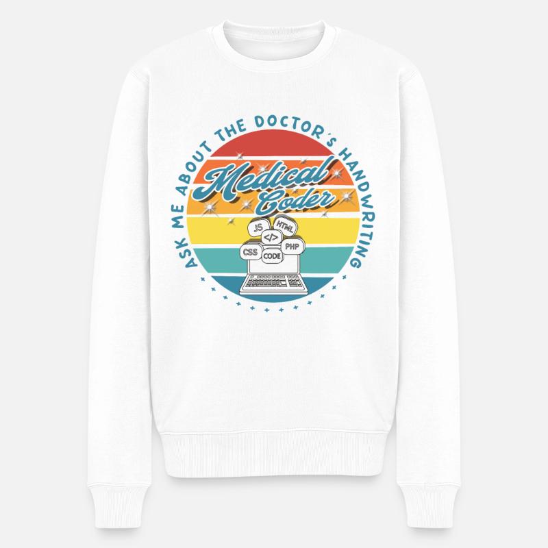 Medizinischer Assistent - Medizinischer Kodierer - Männer Premium Bio Pullover - Weiß