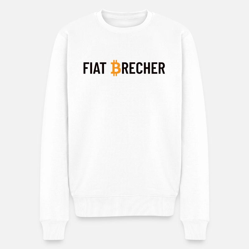 Sjov Bitcoin, Bitcoiner, Bitcoin Kun gave - Økologisk premium-sweatshirt til mænd - hvid