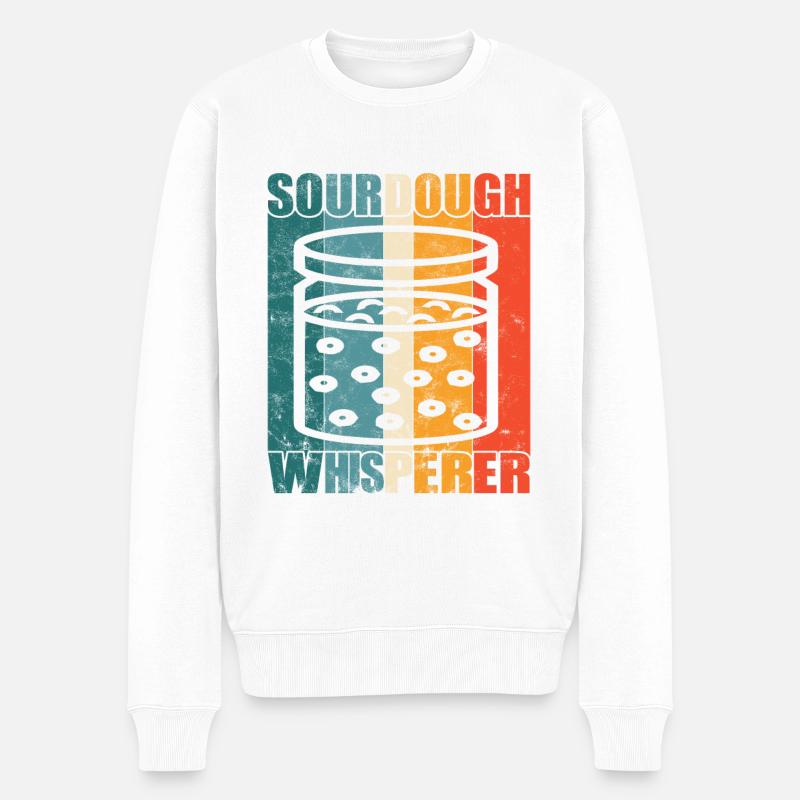 Sauerteig Whisperer - Brotbackfans - - Männer Premium Bio Pullover - Weiß