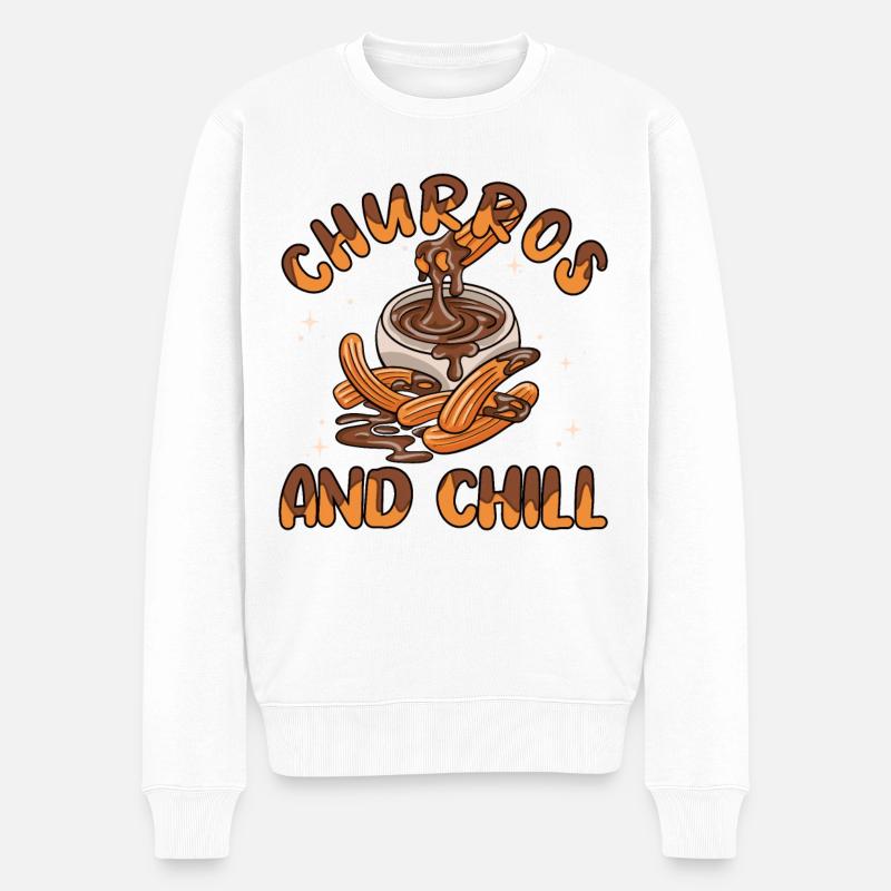 Churros And Chill - Männer Premium Bio Pullover - Weiß
