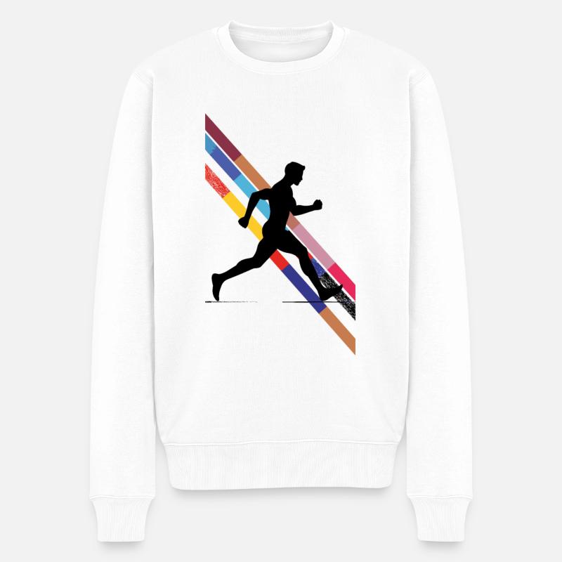 Laufdesign Für Läufer Beim Marathon - Männer Premium Bio Pullover - Weiß