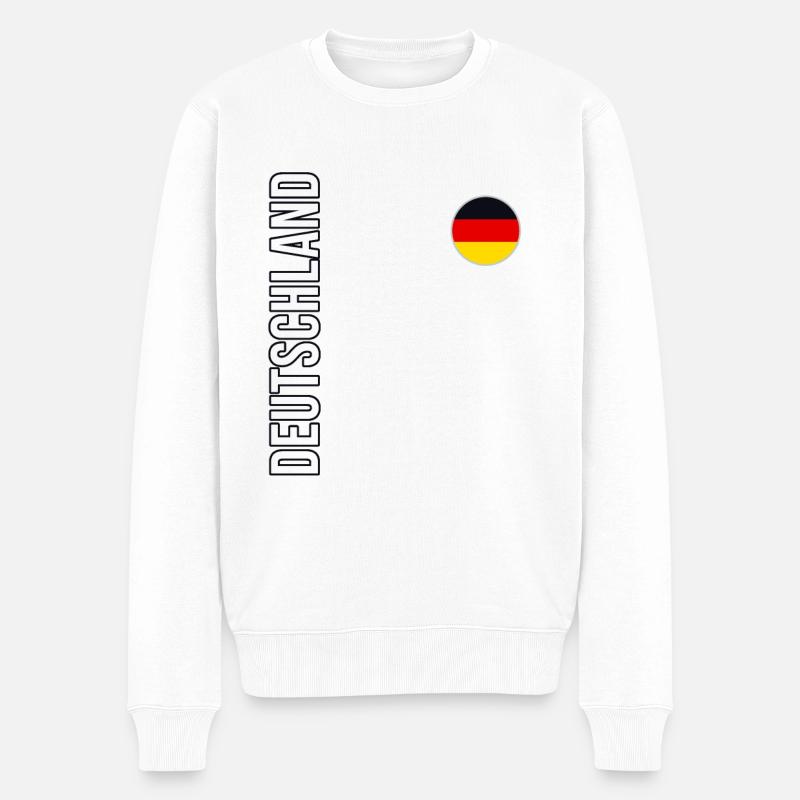 Deutschland, deutsche Flagge - Männer Premium Bio Pullover - Weiß
