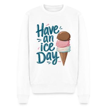 Have a nice day, have an ice day - Männer Premium Bio Pullover - Weiß - Vorne - Thijin (182cm)
