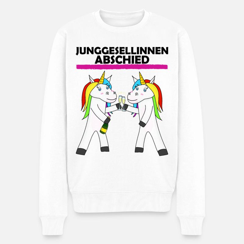 Einhorn Junggesellinnenabschied gruppe - Männer Premium Bio Pullover - Weiß